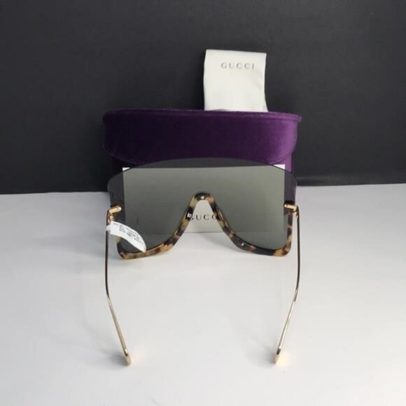 Authentic Gucci GG0540S 002 Havana Grey Shield Sunglasses – New 🔥 - Picture 9 of 11